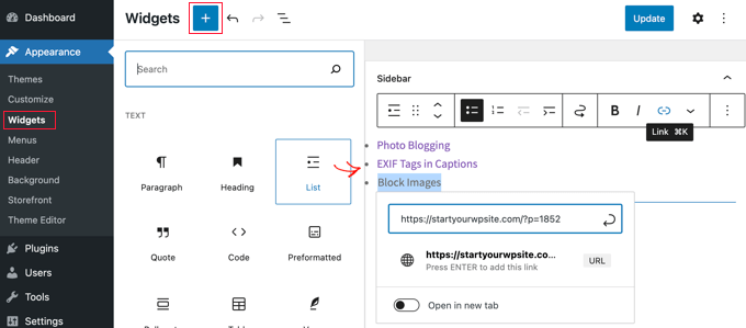 使用列表小部件在 WordPress 侧边栏中展示帖子