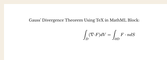 MathML 块中的 LaTeX