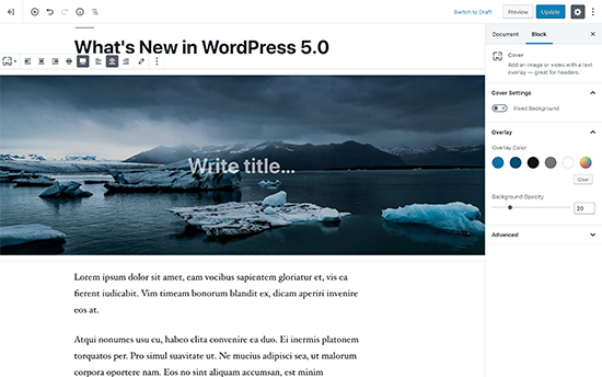新的 WordPress 编辑器称为 Gutenberg 块编辑器