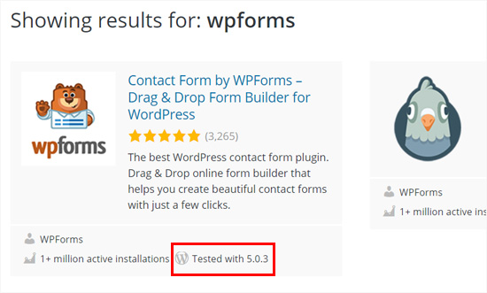 使用 WordPress 5.0 plus 测试的 WPForms 插件