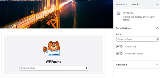 WordPress 中的 WPForms 块