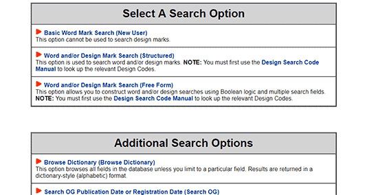在 TESS 上使用商标搜索工具
