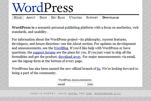 2003 年 WordPress.org 主页