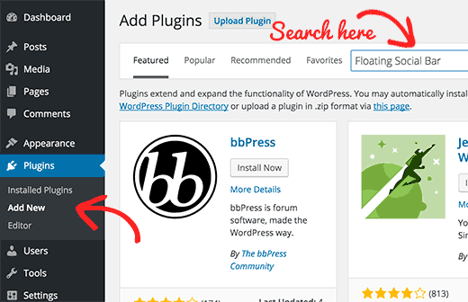 搜索 WordPress 插件