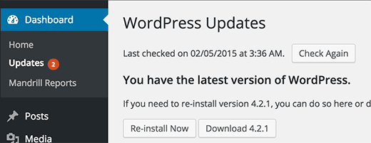 WordPress 更新