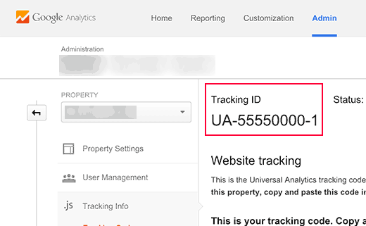 Google Analytics 中的 UA 跟踪 ID
