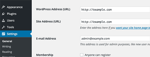 WordPress 地址和站点地址设置