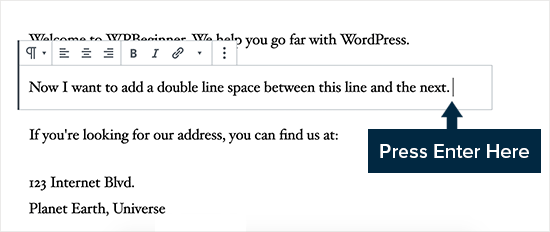 在 WordPress 中添加双行距