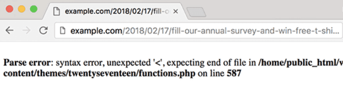 PHP错误代码示例