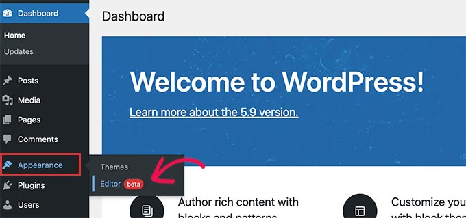 WordPress 5.9 中的新站点编辑器