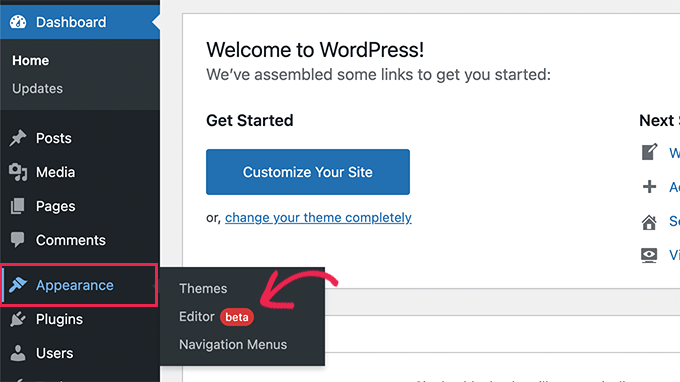 在 WordPress 5.9 中启动站点编辑器
