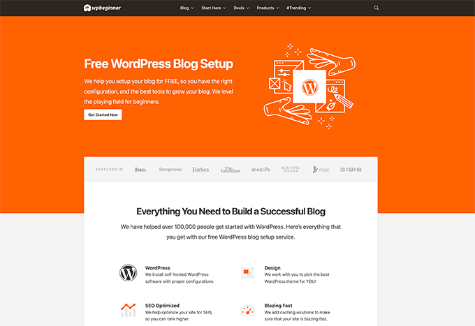 免费的 WordPress 博客设置登陆页面