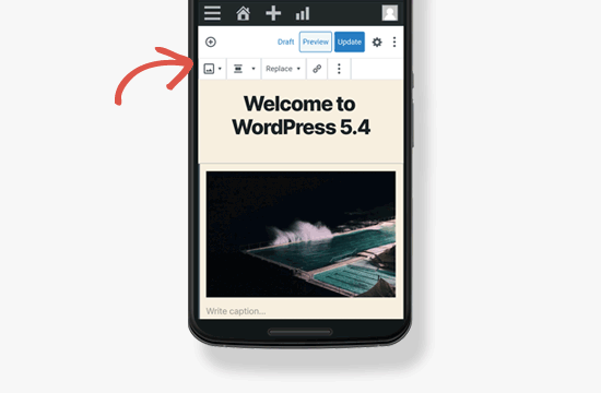 WordPress 5.4 中的移动工具栏