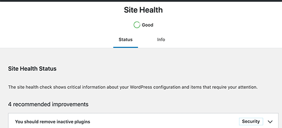 WordPress 5.3 中的站点健康评分