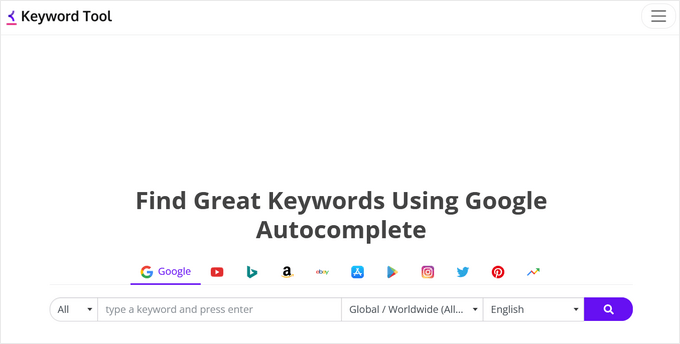 keyword tool io