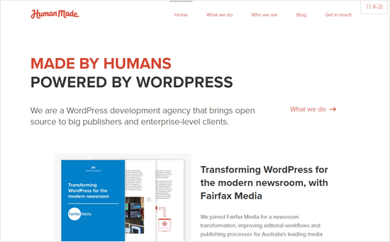 Human Made - 流行的 WordPress 设计公司