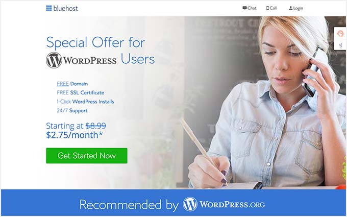 Bluehost 为 WPBeginner 用户提供