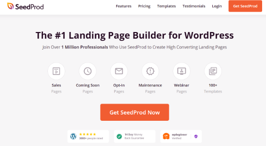 用于 wordpress 的 seedprod 最佳登录页面构建器