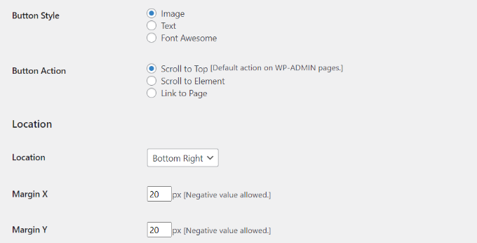 更多编辑 WPfront 滚动顶部设置