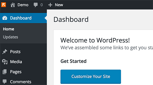 WordPress仪表板中的自定义徽标