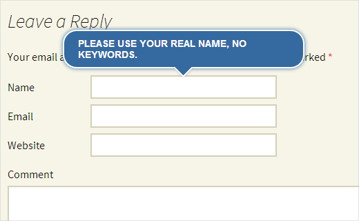 jQuery 工具提示在 WordPress 评论表单上的作用