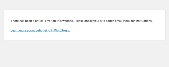 WordPress 严重错误消息