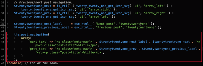 从主题的 Single.php 模板中删除 The_Post_Navigation 部分 从主题的 Single.php 模板中删除 The_Post_Navigation 部分