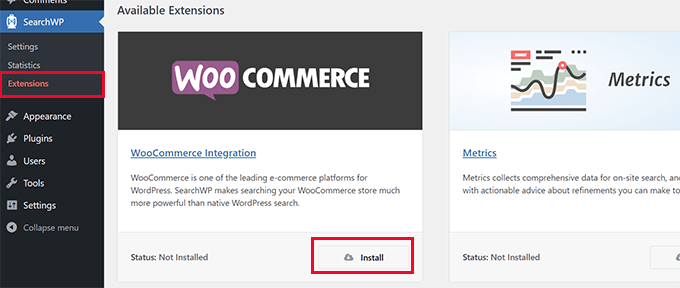 搜索结果中的 WooCommerce 集成