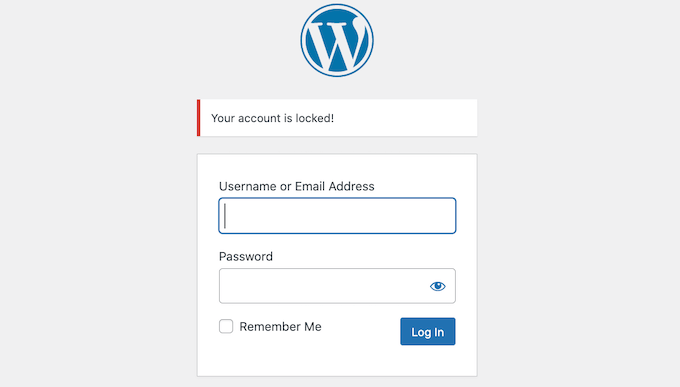 锁定的 WordPress 用户帐户