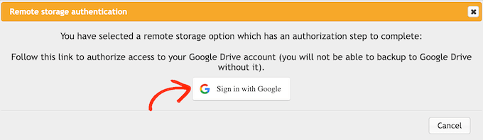 将 UpdraftPlus 连接到 Google Drive