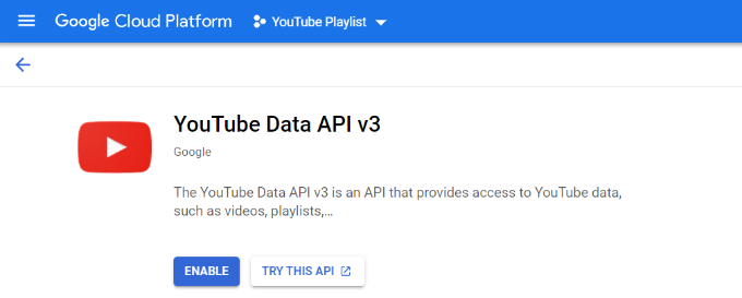 启用 YouTube API