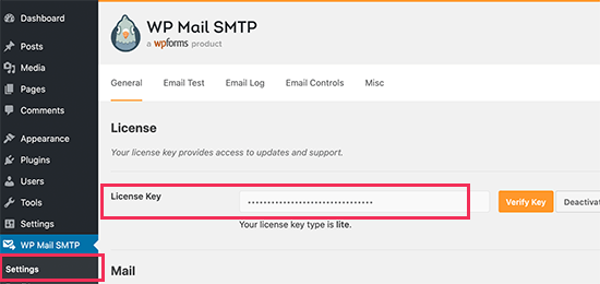 WP 邮件 SMTP 许可证