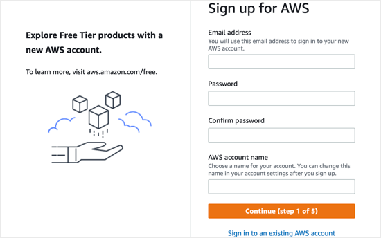 您需要使用 Amazon Web Services 注册一个免费帐户