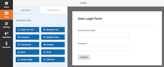 WPForms 登录表单