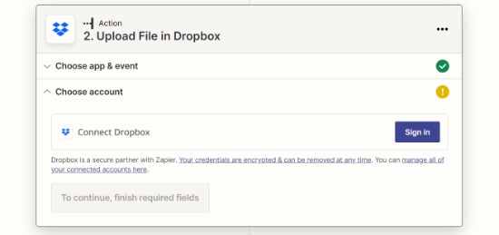 登录您的 Dropbox 帐户
