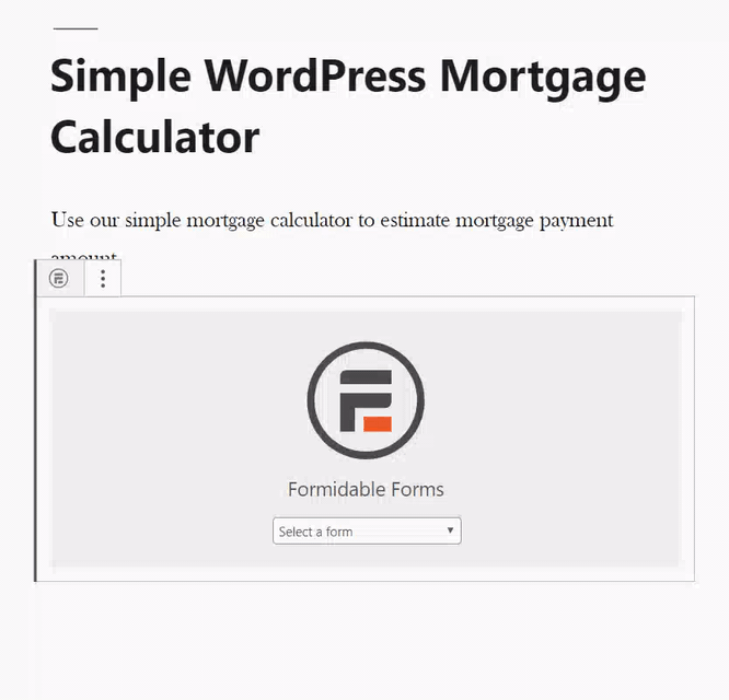 将简单的 WordPress 抵押贷款计算器添加到页面编辑器