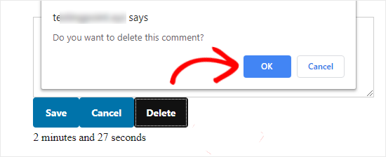 允许用户删除他们的评论