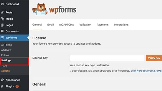 WPForms 许可证密钥