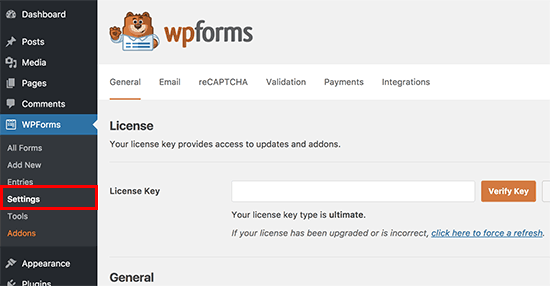 WPForms 许可证密钥