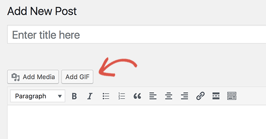在 WordPress 帖子编辑器中添加 GIF 按钮