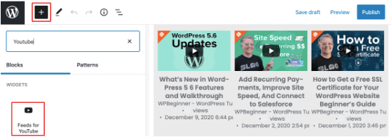 在 WordPress 块编辑器中添加视频库