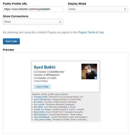 LinkedIn 个人资料生成器 Syed Balkhi