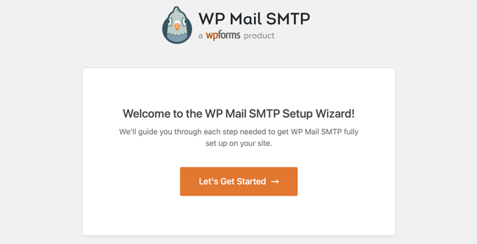 WP Mail SMTP 设置向导将自动启动