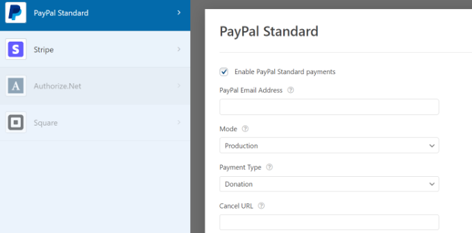 在 WPForms 中启用 PayPal