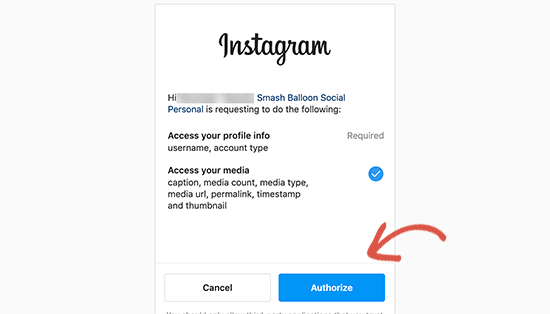授权 Instagram 帐户