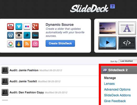 SlideDeck 管理屏幕小